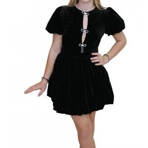 NEW INA FASHION pretty package velvet dress in black